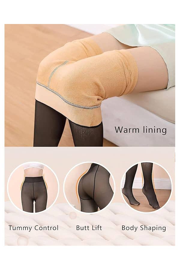 Warm winter fleece tights