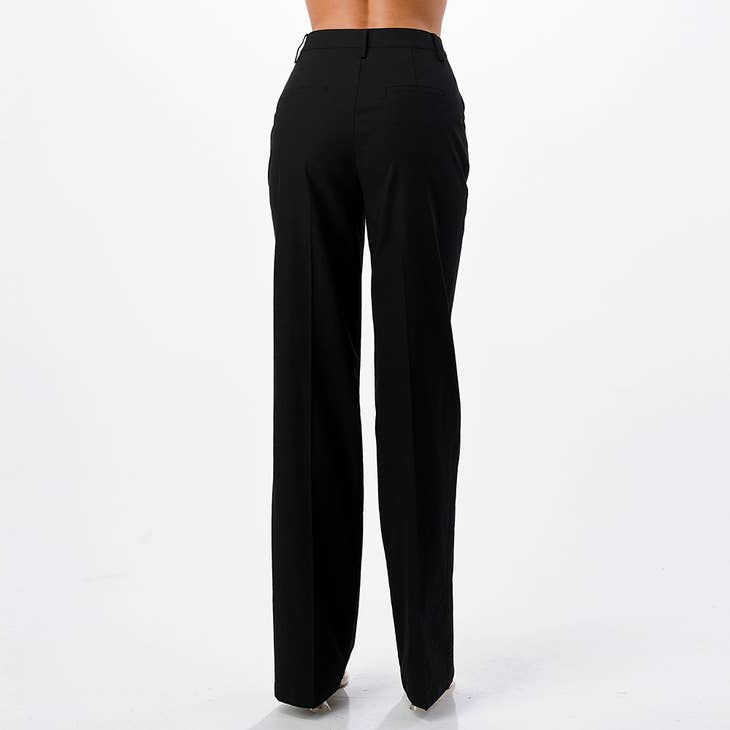 PANTALON AMPLE AVEC COUTURES EN LIN SUR LE DEVANT