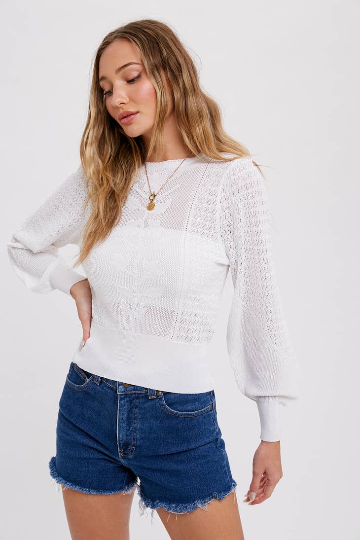 TOP EN MAILLE POINTELLE