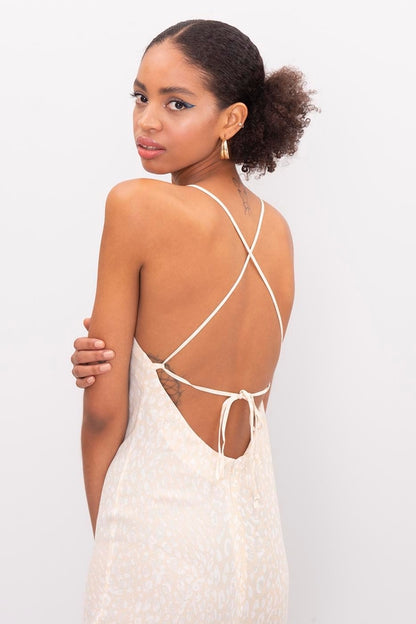 Open Back Strapped Midi Dress