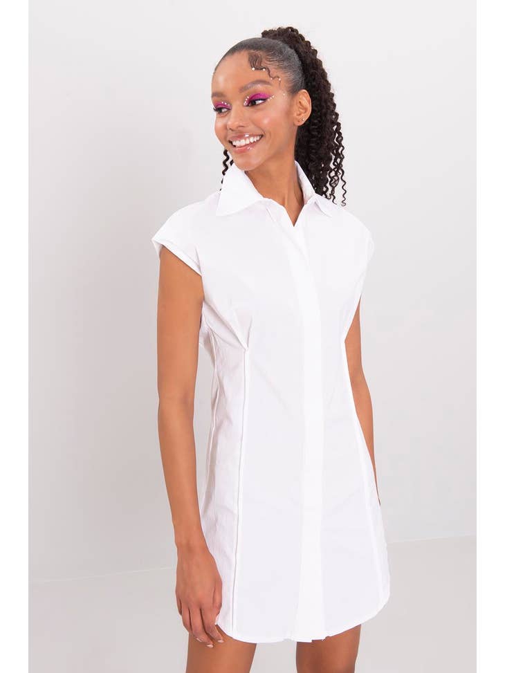 Dropped Sleeve Shirt Dress