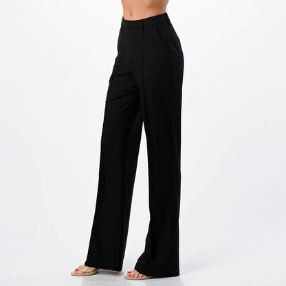 LINEN SEAM FRONT WIDE LEG PANTS