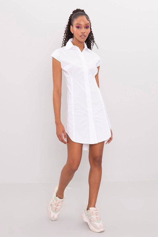 Dropped Sleeve Shirt Dress