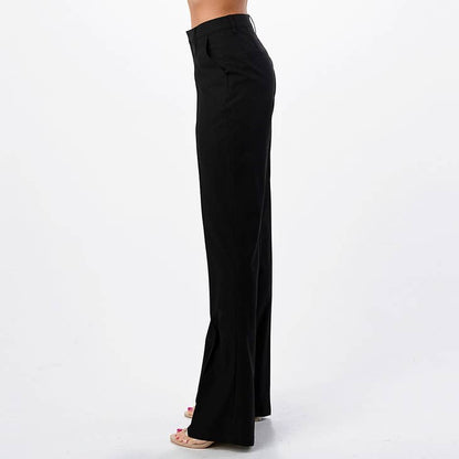 LINEN SEAM FRONT WIDE LEG PANTS