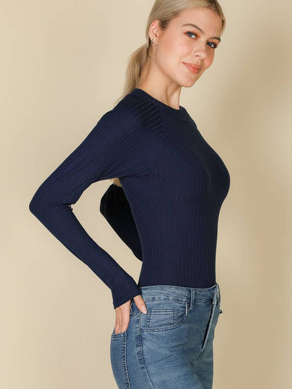 Mock Neck Ribbed Bodysuit